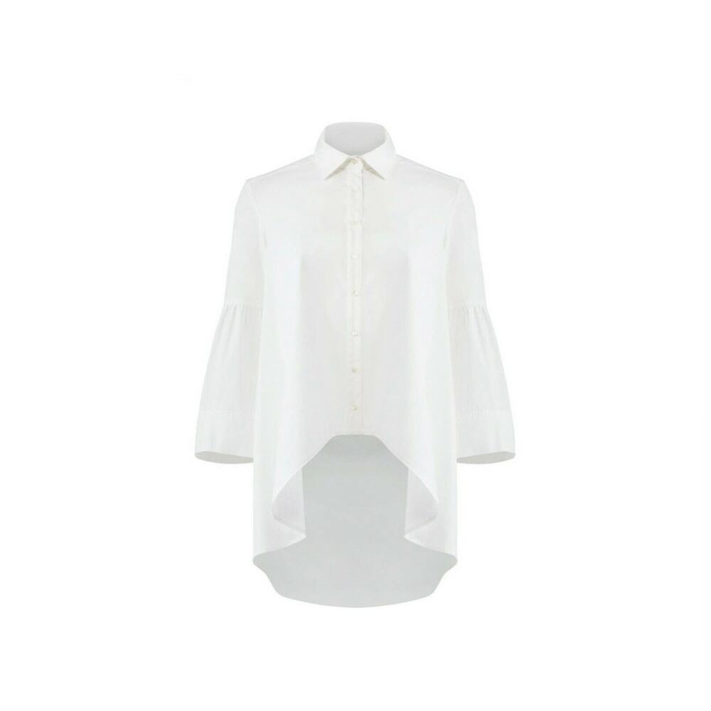 Nicole Miller Lexi. Light Pink Hi Low Button Up Top Size Small - Picture 9 of 12